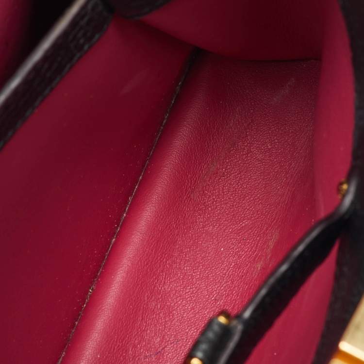 Pre Owned Louis Vuitton Black Leather Capucines BB Bag