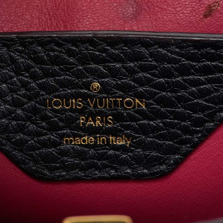 Pre Owned Louis Vuitton Black Leather Capucines BB Bag