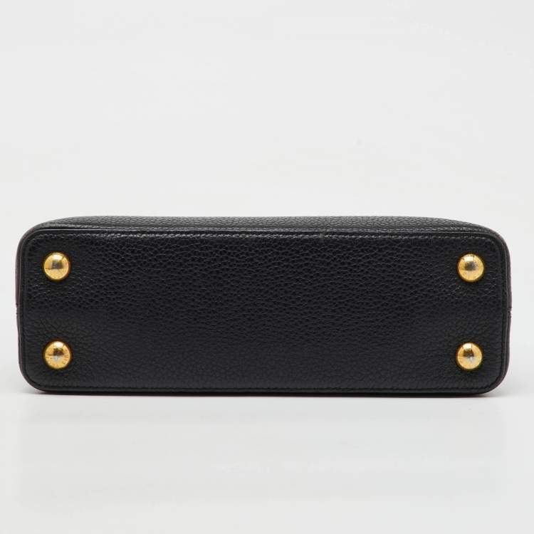 Pre Owned Louis Vuitton Black Leather Capucines BB Bag