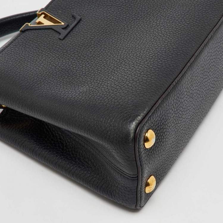 Pre Owned Louis Vuitton Black Leather Capucines BB Bag