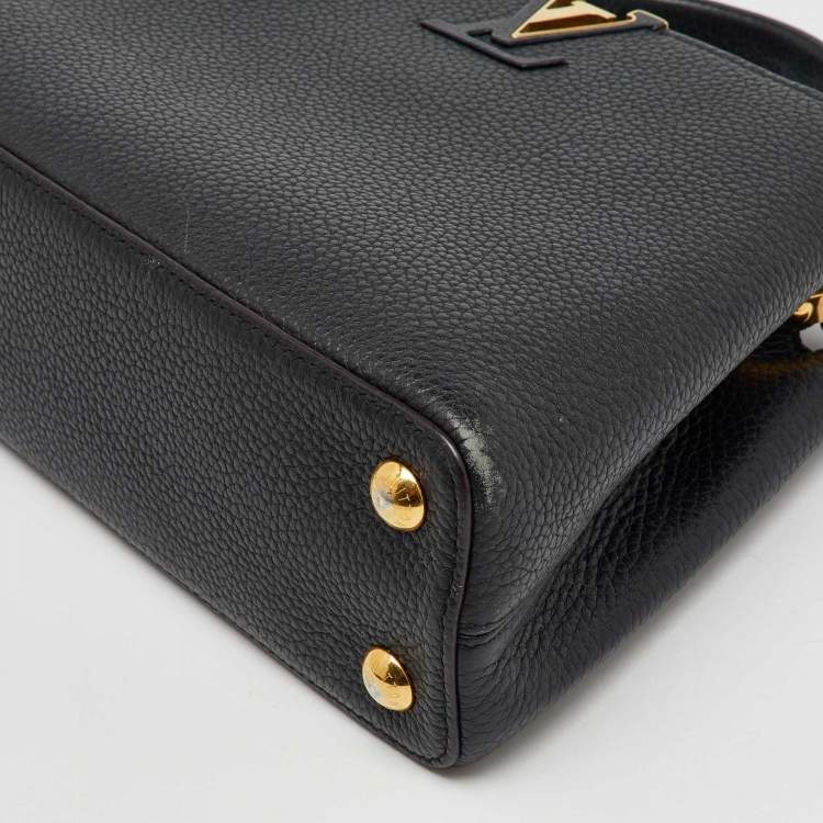 Pre Owned Louis Vuitton Black Leather Capucines BB Bag