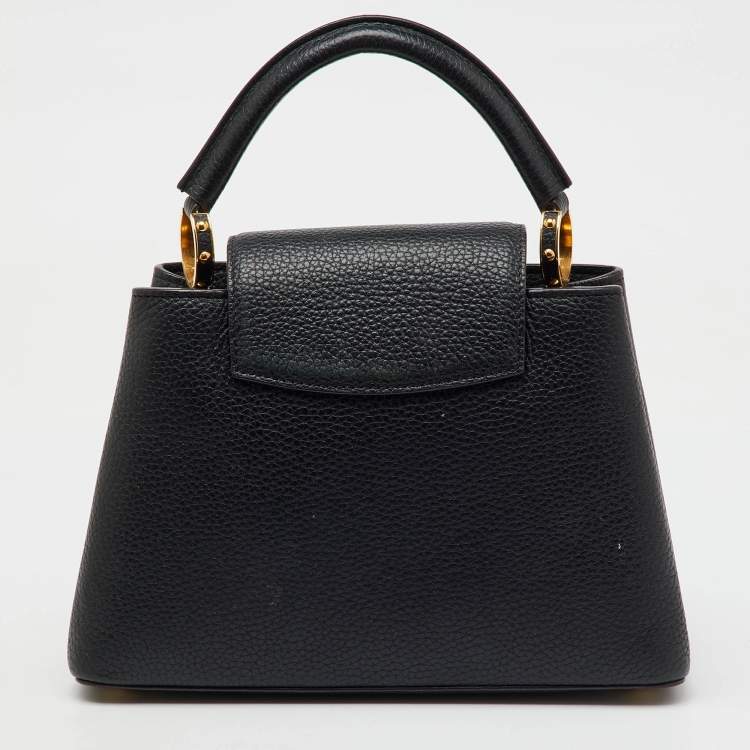 Pre Owned Louis Vuitton Black Leather Capucines BB Bag