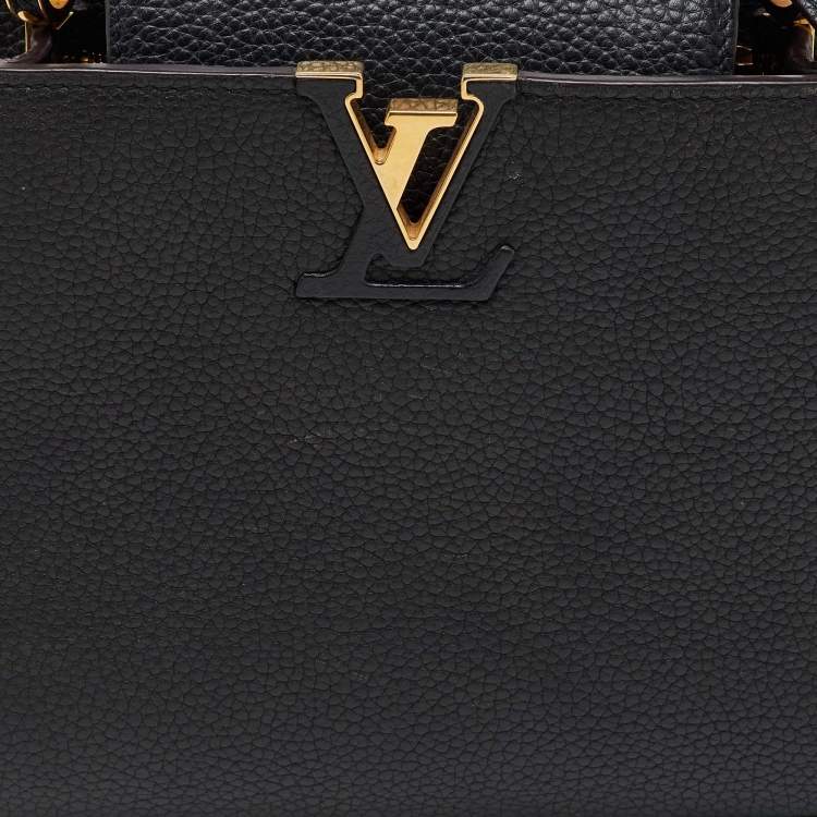 Pre Owned Louis Vuitton Black Leather Capucines BB Bag