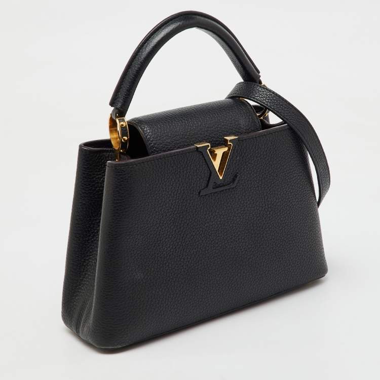 Pre Owned Louis Vuitton Black Leather Capucines BB Bag