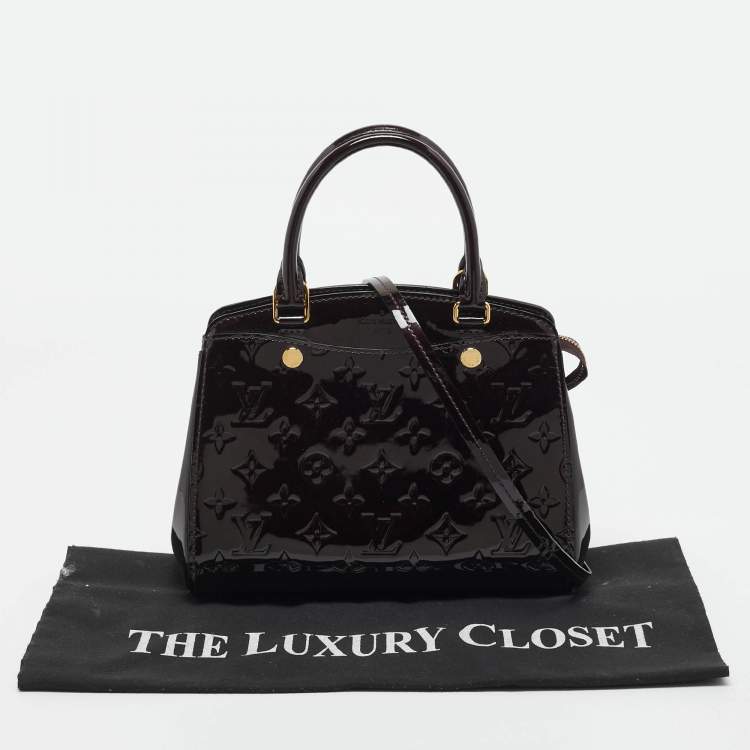 Pre Owned Louis Vuitton Amarante Monogram Vernis Brea PM NM Bag