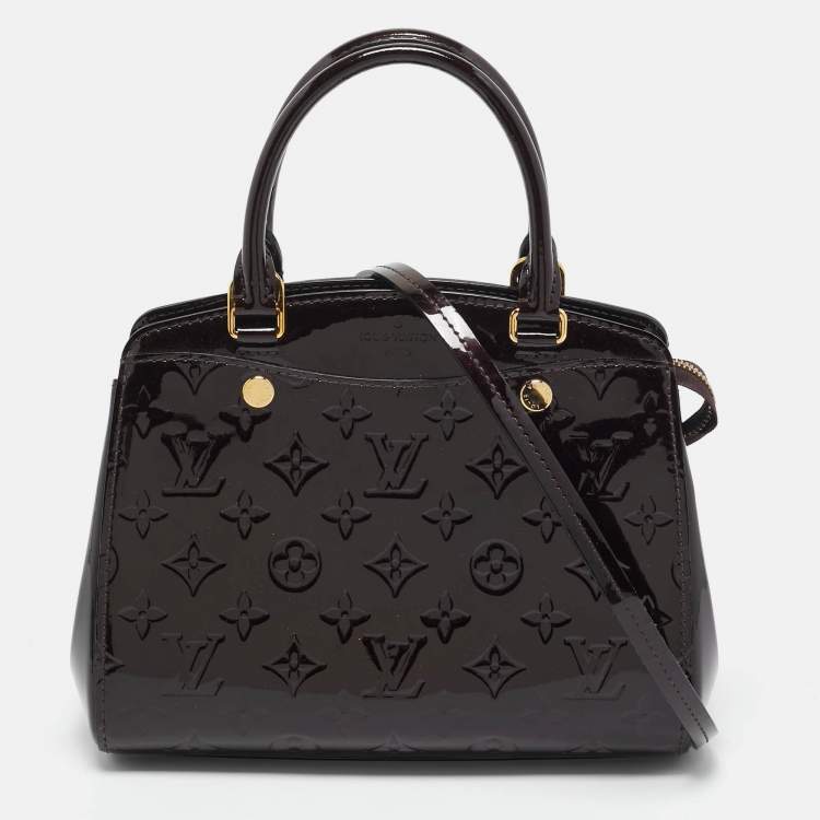 Pre Owned Louis Vuitton Amarante Monogram Vernis Brea PM NM Bag