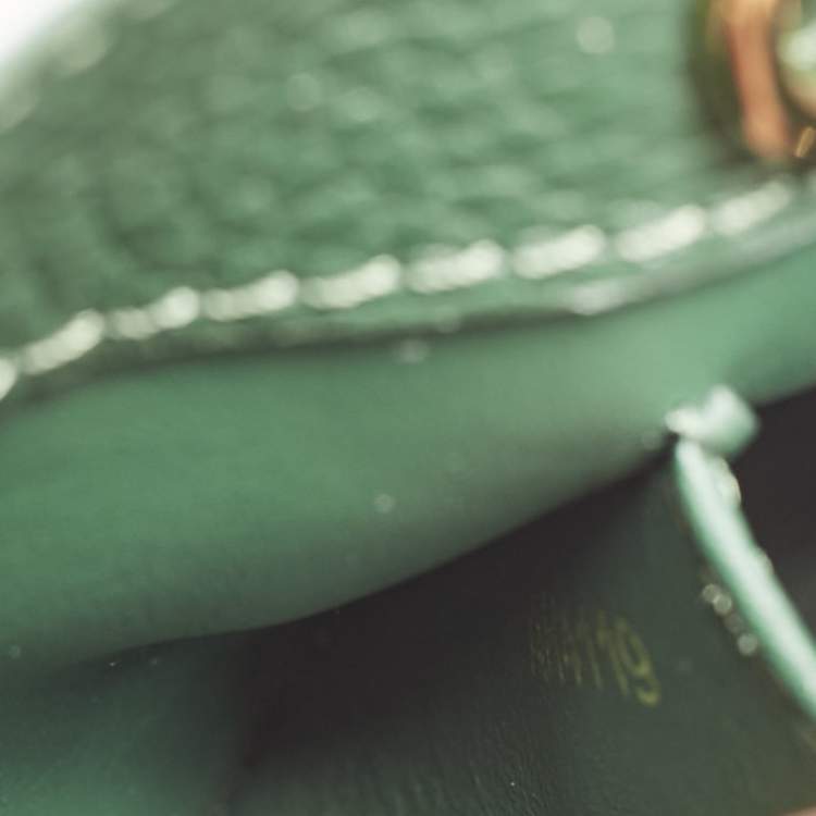 Pre Owned Louis Vuitton Green/Beige Leather and Python Capucines Mini Bag