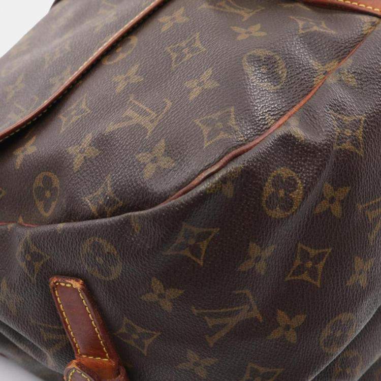 Pre Owned Louis Vuitton Brown Monogram Canvas Saumur 35 Shoulder Bag