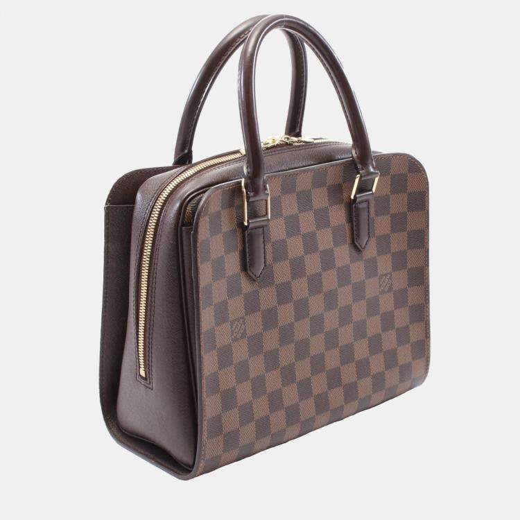 Pre Owned Louis Vuitton Brown Damier Ebene Triana Handbag