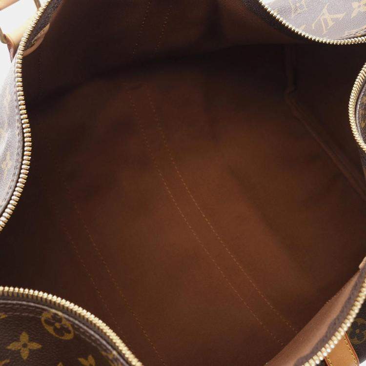 Pre Owned Louis Vuitton Brown Monogram Leather Keepall 45 Travel Bag