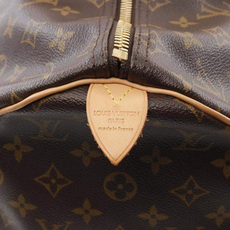 Pre Owned Louis Vuitton Brown Monogram Leather Keepall 45 Travel Bag