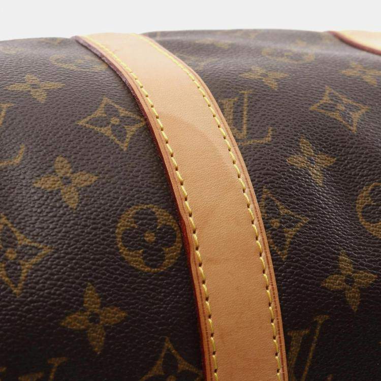 Pre Owned Louis Vuitton Brown Monogram Leather Keepall 45 Travel Bag