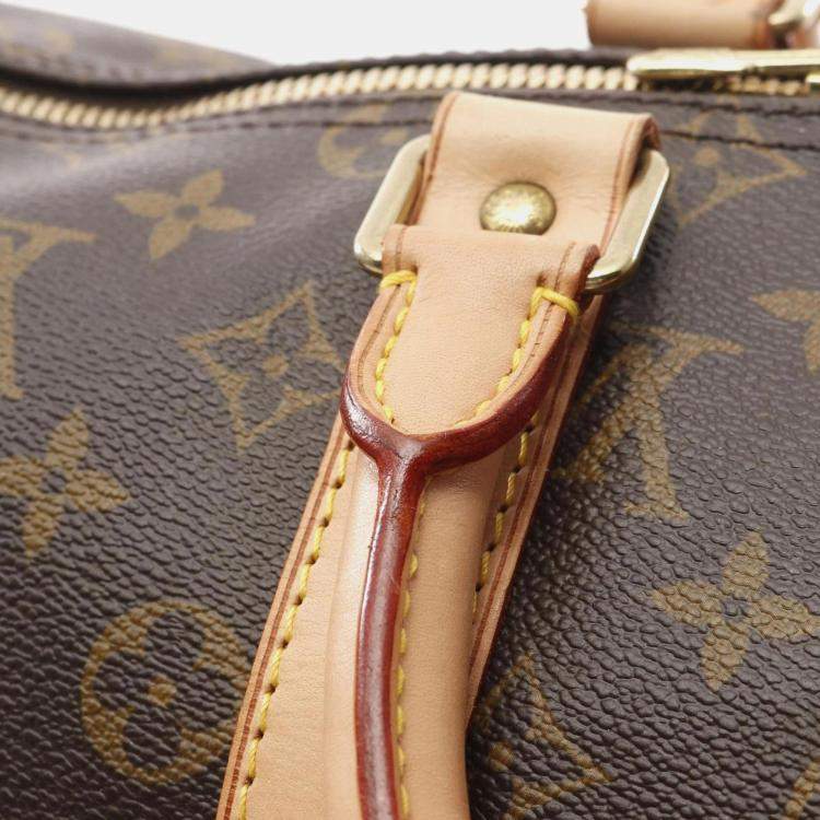Pre Owned Louis Vuitton Brown Monogram Leather Keepall 45 Travel Bag