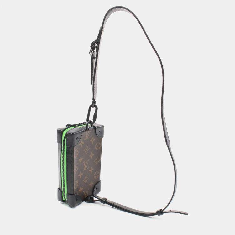 Pre Owned  Louis Vuitton Black Brown Monogram Macassar Soft Trunk Phone Box Bag