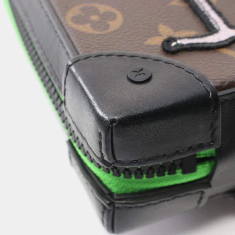 Pre Owned  Louis Vuitton Black Brown Monogram Macassar Soft Trunk Phone Box Bag