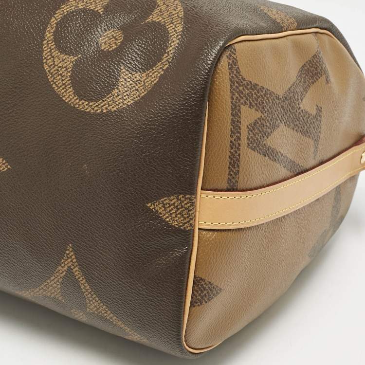 Pre Owned Louis Vuitton Giant Monogram Reverse Canvas Speedy Bandouliere 30 Bag