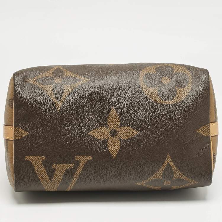 Pre Owned Louis Vuitton Giant Monogram Reverse Canvas Speedy Bandouliere 30 Bag