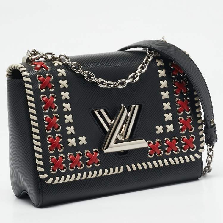 Pre Owned Louis Vuitton Black Epi Leather Braided Twist MM Bag