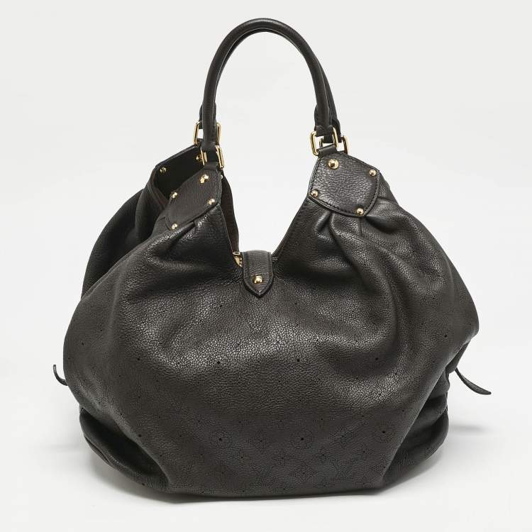 Pre Owned Louis Vuitton Ebene Monogram Mahina Leather XL Bag