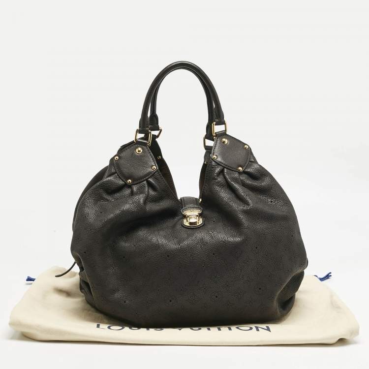 Pre Owned Louis Vuitton Ebene Monogram Mahina Leather XL Bag