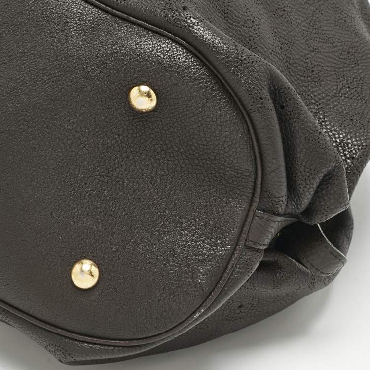 Pre Owned Louis Vuitton Ebene Monogram Mahina Leather XL Bag