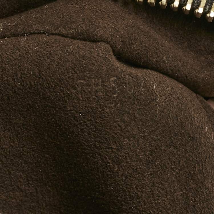 Pre Owned Louis Vuitton Ebene Monogram Mahina Leather XL Bag