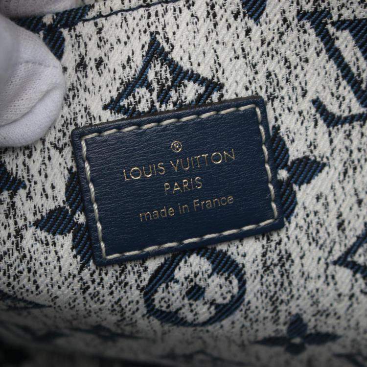 Pre Owned Louis Vuitton Blue/Navy Monogram Denim OnTheGo MM Tote Bag