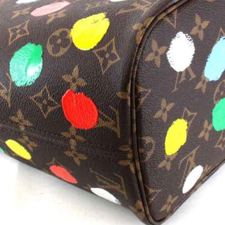 Pre Owned Louis Vuitton Brown Monogram Canvas Dots Neverfull MM Shoulder Bag