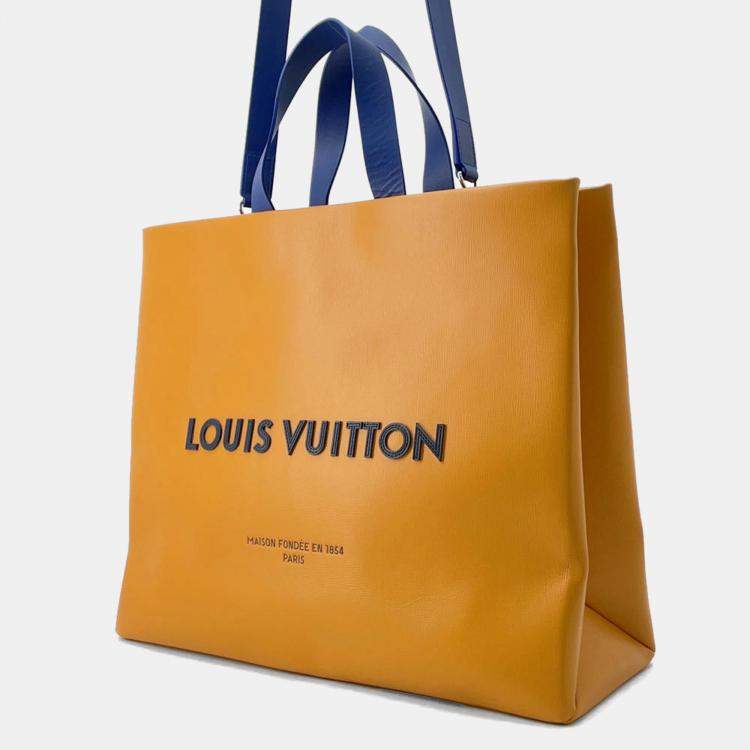 Pre Owned Louis Vuitton Saffron Leather MM Shopper Tote Bag