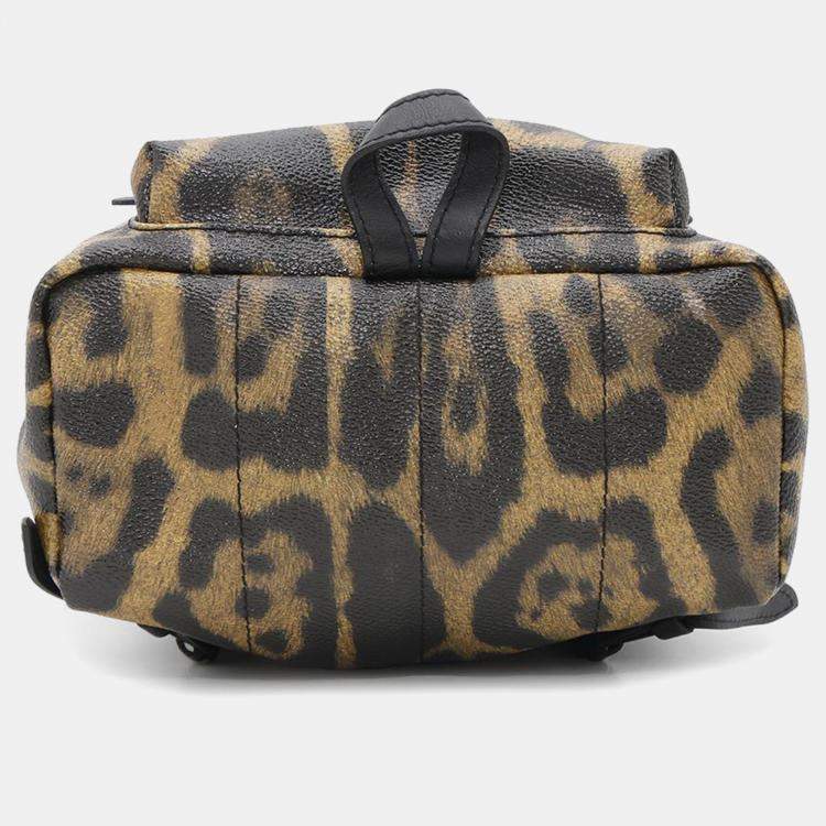 Pre Owned Louis Vuitton Noir/Beige Animal Print PM Palm Springs Backpack