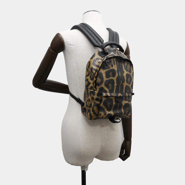 Pre Owned Louis Vuitton Noir/Beige Animal Print PM Palm Springs Backpack