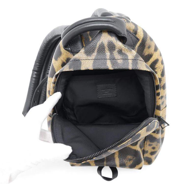 Pre Owned Louis Vuitton Noir/Beige Animal Print PM Palm Springs Backpack