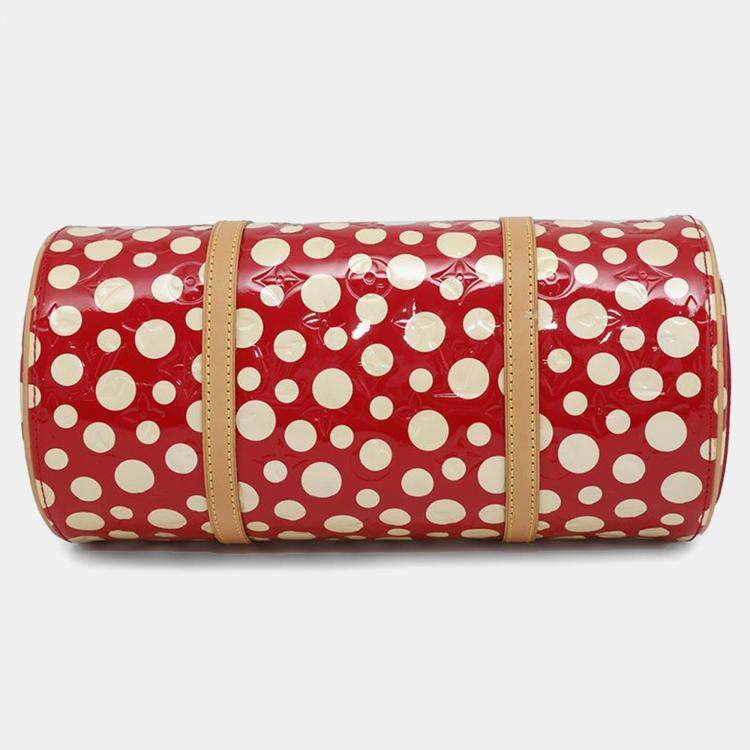 Pre Owned Louis Vuitton Rouge Monogram Vernis Leather Dot Infinity Papillon Shoulder Bag