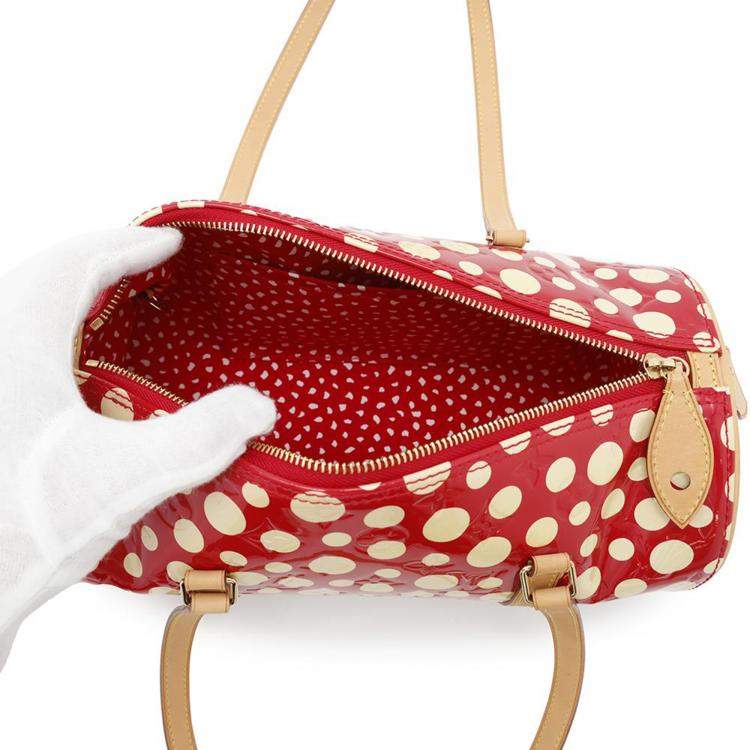 Pre Owned Louis Vuitton Rouge Monogram Vernis Leather Dot Infinity Papillon Shoulder Bag