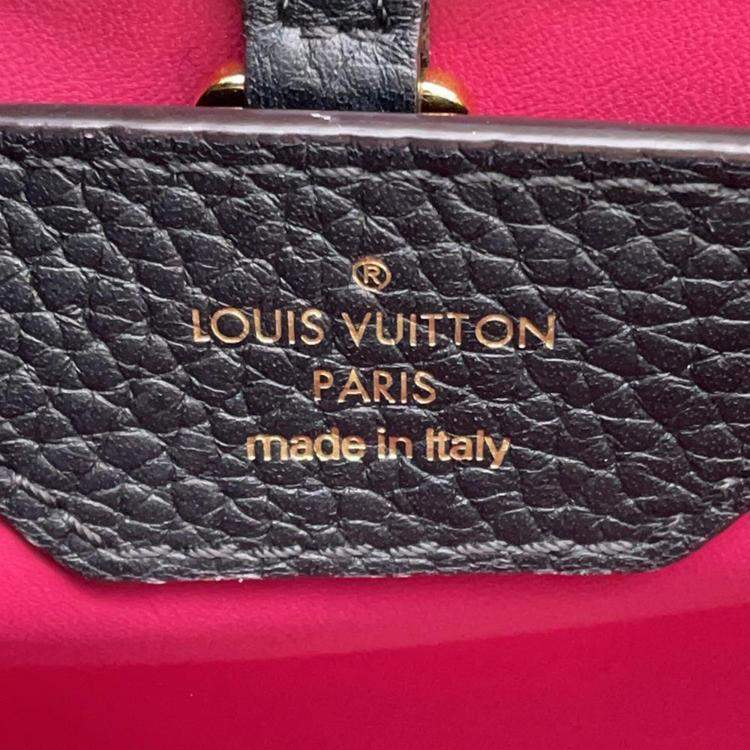 Pre Owned Louis Vuitton Noir Taurillon Leather Capucines BB Satchel Bag