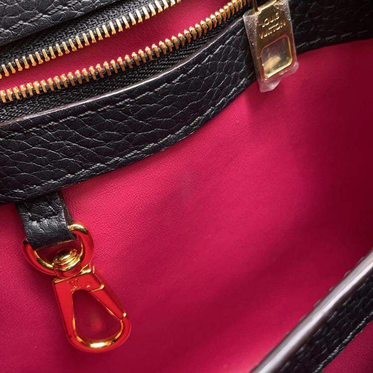 Pre Owned Louis Vuitton Noir Taurillon Leather Capucines BB Satchel Bag