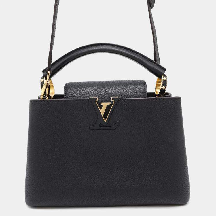 Pre Owned Louis Vuitton Noir Taurillon Leather Capucines BB Satchel Bag