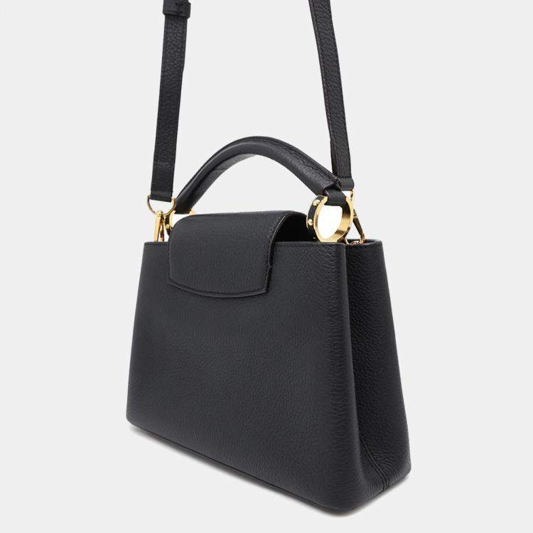Pre Owned Louis Vuitton Noir Taurillon Leather Capucines BB Satchel Bag