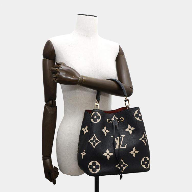 Pre Owned  Louis Vuitton Noir/Beige Bicolor Monogram Empreinte Leather Neonoe MM Shoulde Bag
