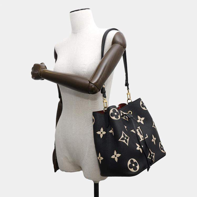Pre Owned  Louis Vuitton Noir/Beige Bicolor Monogram Empreinte Leather Neonoe MM Shoulde Bag