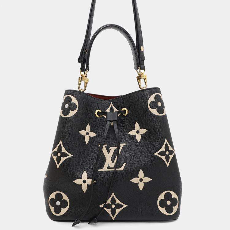 Pre Owned  Louis Vuitton Noir/Beige Bicolor Monogram Empreinte Leather Neonoe MM Shoulde Bag