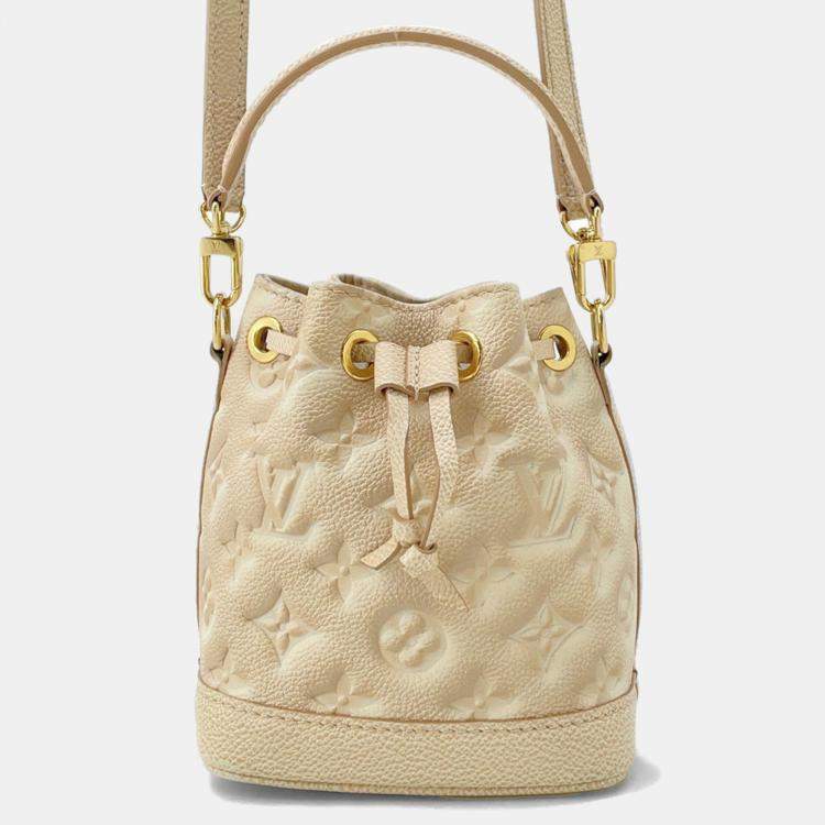 Pre Owned Louis Vuitton Beige Monogram Empreinte Leather Summer Stardust Nanonoe Shoulder Bag