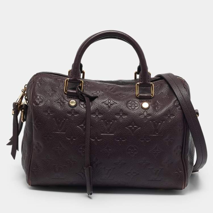 Pre Owned Louis Vuitton Aube Monogram Impreinte Leather Speedy 25 Bandouliere Bag