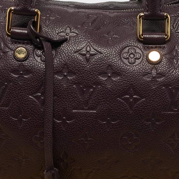 Pre Owned Louis Vuitton Aube Monogram Impreinte Leather Speedy 25 Bandouliere Bag