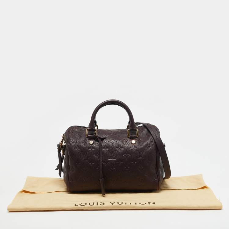 Pre Owned Louis Vuitton Aube Monogram Impreinte Leather Speedy 25 Bandouliere Bag