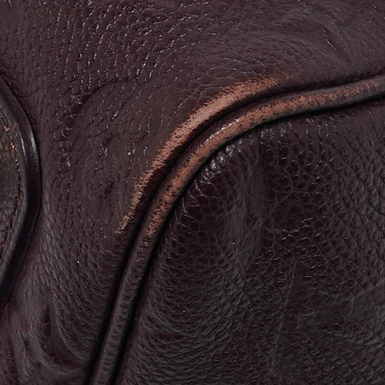 Pre Owned Louis Vuitton Aube Monogram Impreinte Leather Speedy 25 Bandouliere Bag