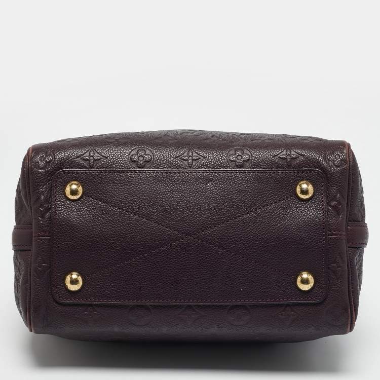 Pre Owned Louis Vuitton Aube Monogram Impreinte Leather Speedy 25 Bandouliere Bag