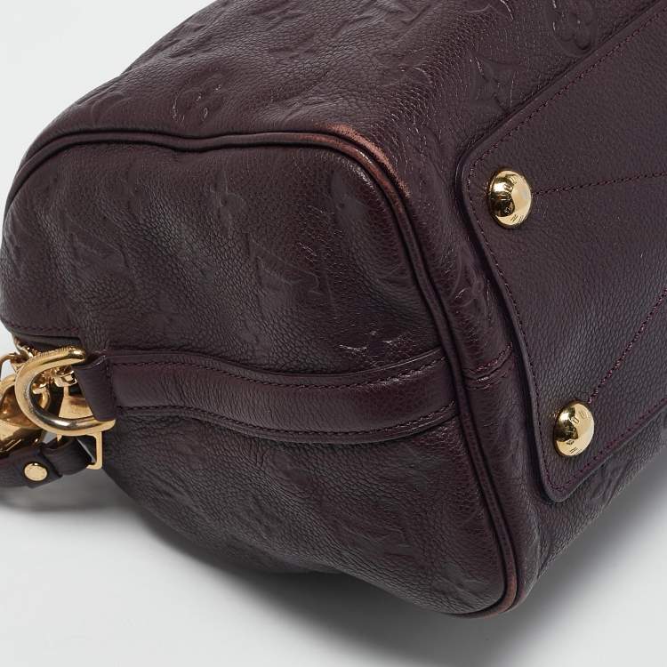 Pre Owned Louis Vuitton Aube Monogram Impreinte Leather Speedy 25 Bandouliere Bag