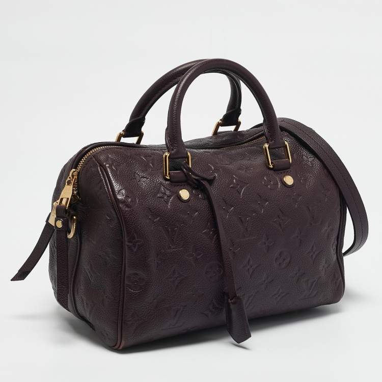 Pre Owned Louis Vuitton Aube Monogram Impreinte Leather Speedy 25 Bandouliere Bag