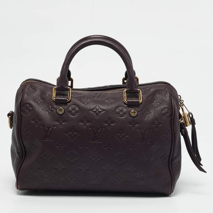 Pre Owned Louis Vuitton Aube Monogram Impreinte Leather Speedy 25 Bandouliere Bag